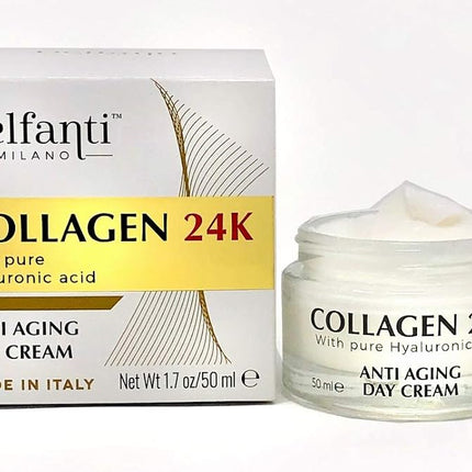 DELFANTI Milano Crema de día antienvejecimiento con colágeno 24K Hecho en Italia 50 ml