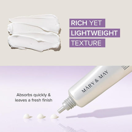 Mary&May Glutathione Eye Cream Special Set - Powerful Antioxidant, Reduces Dark Circles in the Eye, Improve Uneven Skin Tone with Vitamin C, 30ml+ Mini 10ml 2 Pack