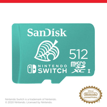 SANDISK microSD Card 512GB, Animal Crossing Leaf Edition