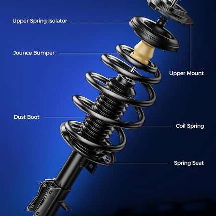 KAX Quick Front Rear Struts for Honda 2008 2009 2010 2011 CRV CR-V Front Rear Shocks Complete Struts Assemblies with Coil Spring Set of 4, Replace 272491 272492 172497L 172497R