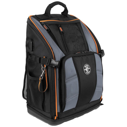 Klein Tools 62482 Tool Backpack, Tool-Station Pro Heavy-Duty Organizer with 27 Pockets, Large Interior, Molded Bottom, Electrician Tool Bag