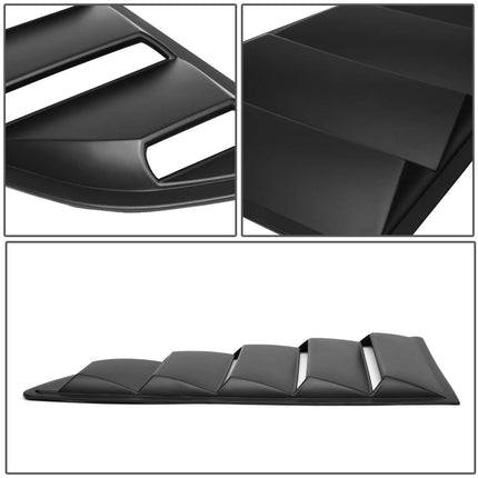 DNA MOTORING ZTL-Y-0003 Pair Rear Quarter Side Window Louver (15-18 Ford Mustang Coupe), 1 Pack,Black