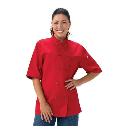 Chef Works Volnay Unisex Chef Coat, Red, XXL
