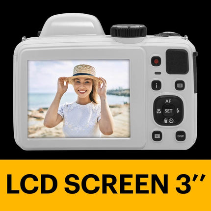 KODAK Pixpro Astro Zoom AZ425 - Digital Bridge Camera, 42X Optical Zoom, 24mm Wide Angle, 20 Megapixels, 3" LCD, Full HD 1080p Video, Li-ion Battery - White
