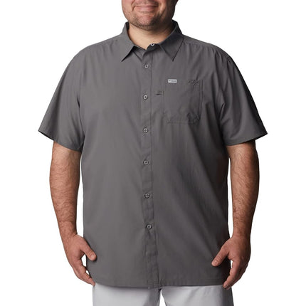 Columbia Men's Slack Tide Camp Shirt, Short Sleeve Shirt, City Grey, XX-Large