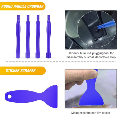 GOOACC 102Pcs Trim Removal Tool, Auto Push Pin Bumper Retainer Clip Set Fastener Terminal Remover Tool Round Handle Crowbar Pry Kit Car Panel Radio Removal Auto Clip Pliers (GRC-208)