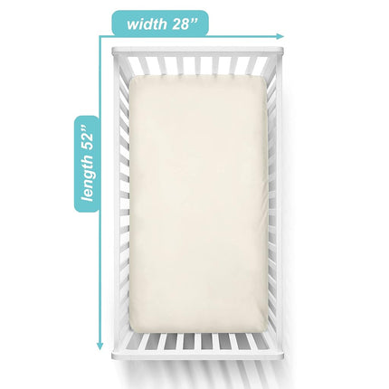 Drap-housse en jersey de coton 100 % naturel Supreme de American Baby Company pour lits de bébé et matelas pour tout-petits, écru, doux et respirant, pour garçons et filles, 71 x 132 cm