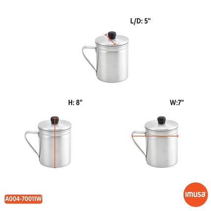 IMUSA USA Distributeur de graisse en aluminium, 1,5 pinte, argent