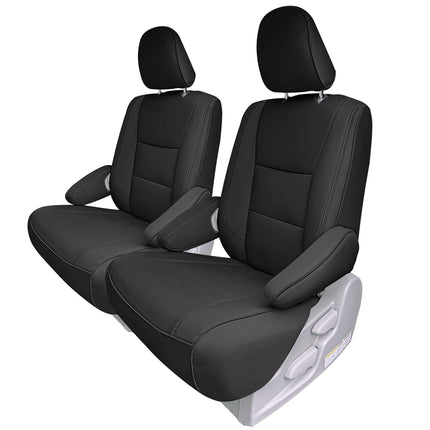 FH Group Housses de siège auto sur mesure pour Toyota Sienna 7 passagers 2011-2020, housse de siège auto pour deuxième rangée, housses de siège automobile en similicuir noir, housses de siège imperméables et lavables
