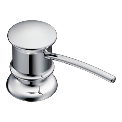 Distributeur de savon de cuisine Moen 3944, installation sur plan, avec bouteille rechargeable par le dessus de l'évier, chrome