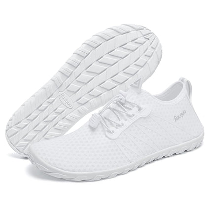 Racqua Men&Women Water Shoes Breathable Barefoot Pool Shoes Outdoor Windsurfing Beach Volleyball Sailing Beach Swim Shoes White, 5 UK