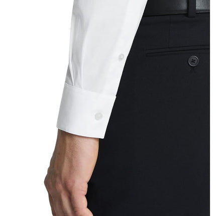 Van Heusen Men's Dress Shirt Regular Fit Poplin Solid, White, 14.5" Neck 32"-33" Sleeve