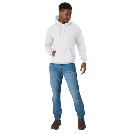 Hanes Men's Pullover EcoSmart Hooded Sweatshirt, White, XL