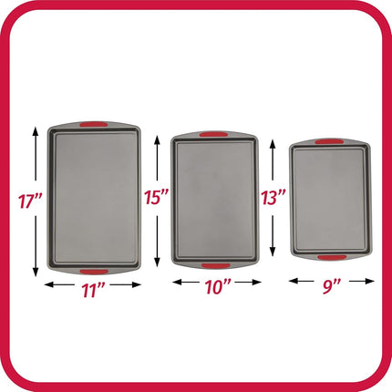 GoodCook MegaGrip Non-Stick Cake Baking Mould with Silicone Handles, Heavy Steel Cake Pan for Brownies, Cheesecakes, Cakes, Bakeware, Pies