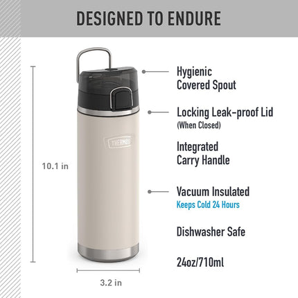 THERMOS ICON Series 24oz Stainless Steel Water Bottle w/Spout, Sandstone