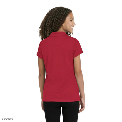 Polo de manga corta de rendimiento uniforme para jóvenes de IZOD, Rojo, Talla XL