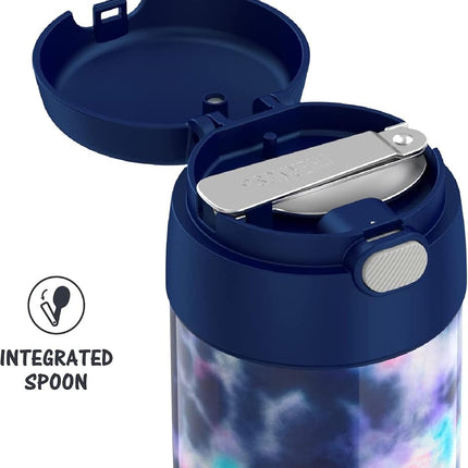 Thermos FUNTAINER 16 Ounce Stainless Steel Vacuum Insulated Food Jar with Spoon, Tie Dye