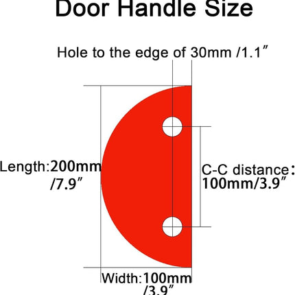 HMXBTO Half-Round Pull Handle, Double-Sided Heavy-Duty Aluminum Push-Pull Handle, Commercial-Grade Glass Door Handle, Barn Door Handle, for Wooden Doors(Gold, Dia 7.9in)