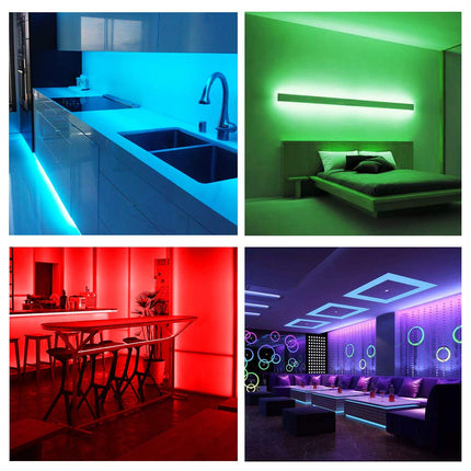 DAYBETTER Tiras de luces LED de 30 m (2 rollos de 15 m) con control inteligente mediante aplicación y control remoto, luces LED RGB 5050 para dormitorio, luces que cambian de color con sincronización de música para fiestas en habitaciones
