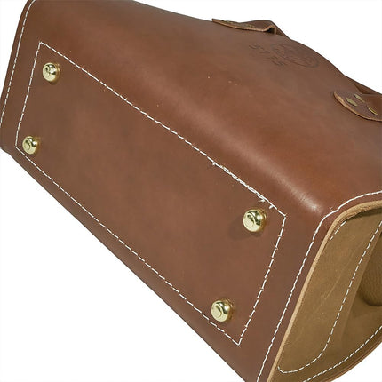 Klein Tools 5115 Tool Bag, Leather Tote for Hand Tools is Extra Heavy Duty Organizer with Double Ply Bottom