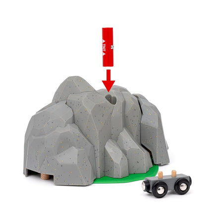 BRIO World Exploding Train Track Tunnel for Kids Age 3 Years Up - Wooden Railway Accessories and Add Ons