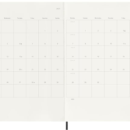Moleskine - 2027-12 Month Weekly Notebook Soft Cover Diary - Extra Large - Black