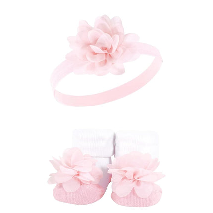Hudson Baby Set de regalo de diadema y calcetines para bebé niña, rosa carbón, 1 unidad (paquete de 3)