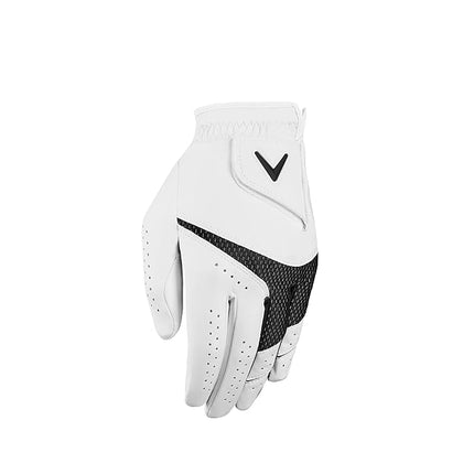 Callaway Golf Weather Spann Glove (White, Small, Cadet (Short Fingers), Worn on Right Hand)