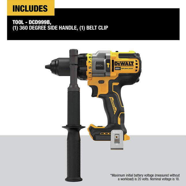 DEWALT FLEXVOLT Advantage 20V MAX* Hammer Drill, Cordless, 1/2-Inch, Tool Only (DCD999B)