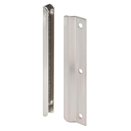 Prime-Line U 95125 Latch Shield Guard, in-Swing, 6 inch Height with Fasteners, Satin Nickel (Single Pack)