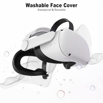 AMZDM Face Pad Cover for Oculus Quest 2 with Lens Covers Protectors Washable VR Silicone Covers for Meta Quest 2 VR Accessories
