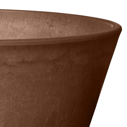 Arcadia Garden Products PSW Pot Collection TD25C Plastic/Stone/Wood Composite Shallow Bulb Pan - No Drainage Hole (Drillable), Planter for Succulents, Bonsai, Fairy Gardens, Herbs, 10-inch, Chocolate