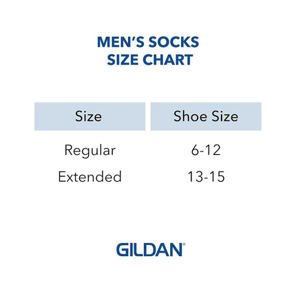 Gildan Men's Polyester Half Cushion Crew Socks, 12-Pack, White, Shoe Size: 6-12