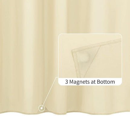 ALYVIA SPRING Extra Long Waterproof Fabric Shower Curtain Liner Cream 72x84