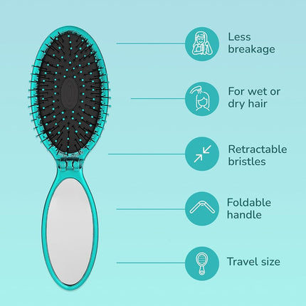 Wet Brush The Detangler teal pop & go fold