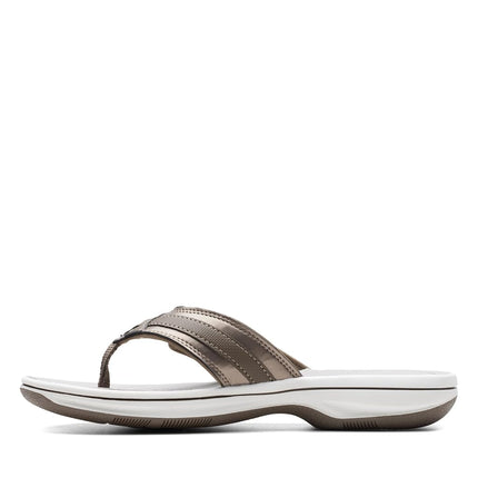 Clarks Women's Breeze Sea Flip-Flop, Pewter Synthetic, 5.5 UK
