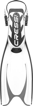 Cressi Frog Plus Open Heel Scuba Dive Fins (Made in Italy), Black/white, S/M-6.5/7.5