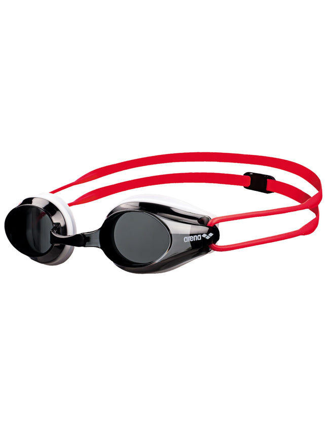 ARENA Tracks Jr Youth Swim Goggles, Smoke/White/Re