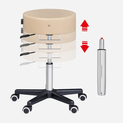 Master Massage Glider Ergonomic Round Swivel Adjustable Rolling Hydraulic Stool in Royal Blue Barber Dental Chair for Therapist, Clinic, Tattoo, Spas, Beauty, Lash, Salons, Home, Studio, Office