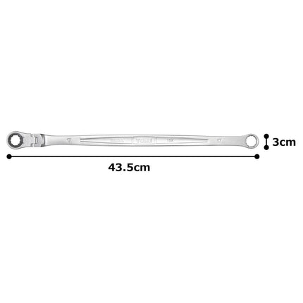 TONE Ratchet Ring Wrench Long Flex Head RMA-17L 17mm