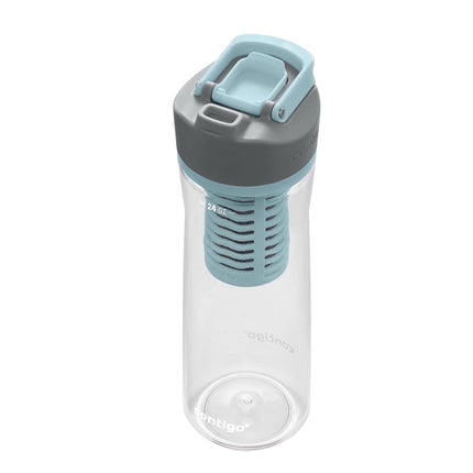 Contigo Clybourn Plastic FreeFlow Filter Water Bottle with AUTOSEAL spill-proof Lid 24oz., Salt