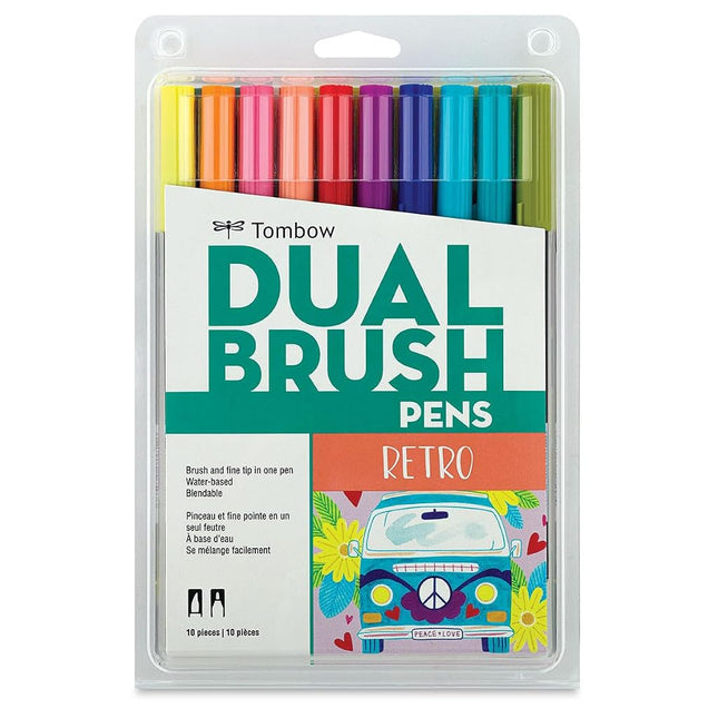 Tombow Pen Retro Dual Brush Markers, 10-Pack, 10 Piece 56217