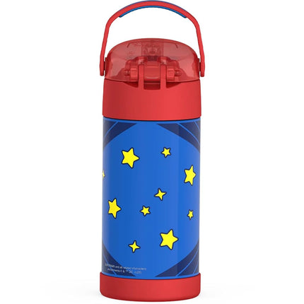 THERMOS FUNTAINER Water Bottle with Straw - 12 Ounce - Kids Stainless Steel Vacuum Insulated Water Bottle with Lid, Superman