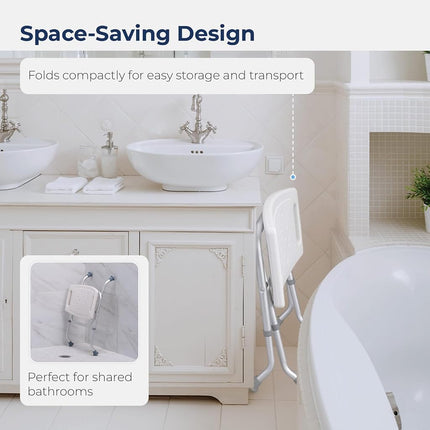 Folding Bathroom / Shower Bench Without Back