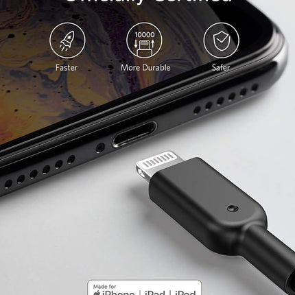 ANKER Powerline II Lightning Cable, [3ft MFi Certified] USB Charging/Sync Lightning Cord Compatible with iPhone SE 11 11 Pro 11 Pro Max Xs MAX XR X 8 7 6S 6 5, iPad and More(Black)