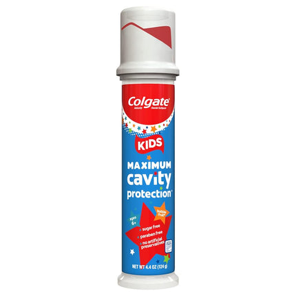 Colgate Kids Maximum Cavity Protection Pump Toothpaste, 4.4 ounce (pack of 6)