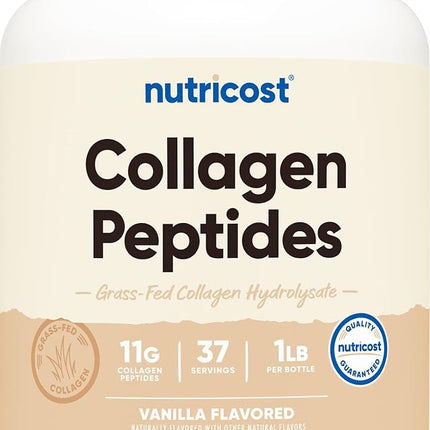 Nutricost Grass-Fed Collagen Powder Vanilla Flavored, 1 LB