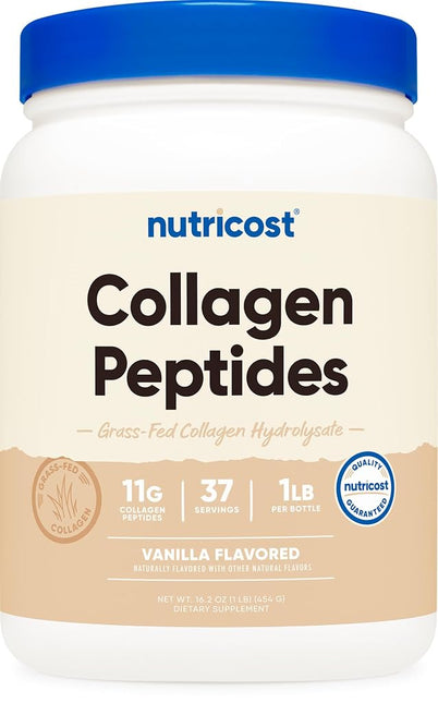 Nutricost Grass-Fed Collagen Powder Vanilla Flavored, 1 LB