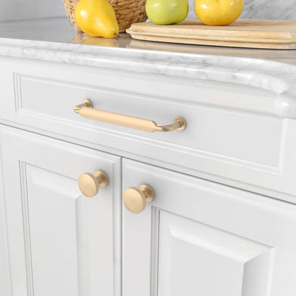 Asidrama 10 Pack Brushed Brass Kitchen Cabinet Knobs Dresser Knobs Drawer Knobs Cabinet Hardware Zinc Knobs for Dresser Drawers