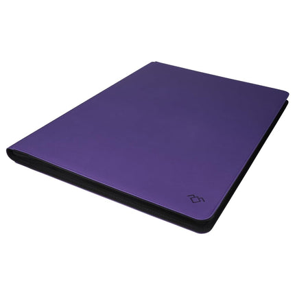 Grin Owl 36‑Pocket Ringless Trading Card Binder – Holds 2304 Cards, Side‑Loading Black Pages, Zipper Collection Album for TCG & Sports Cards (Purple)
